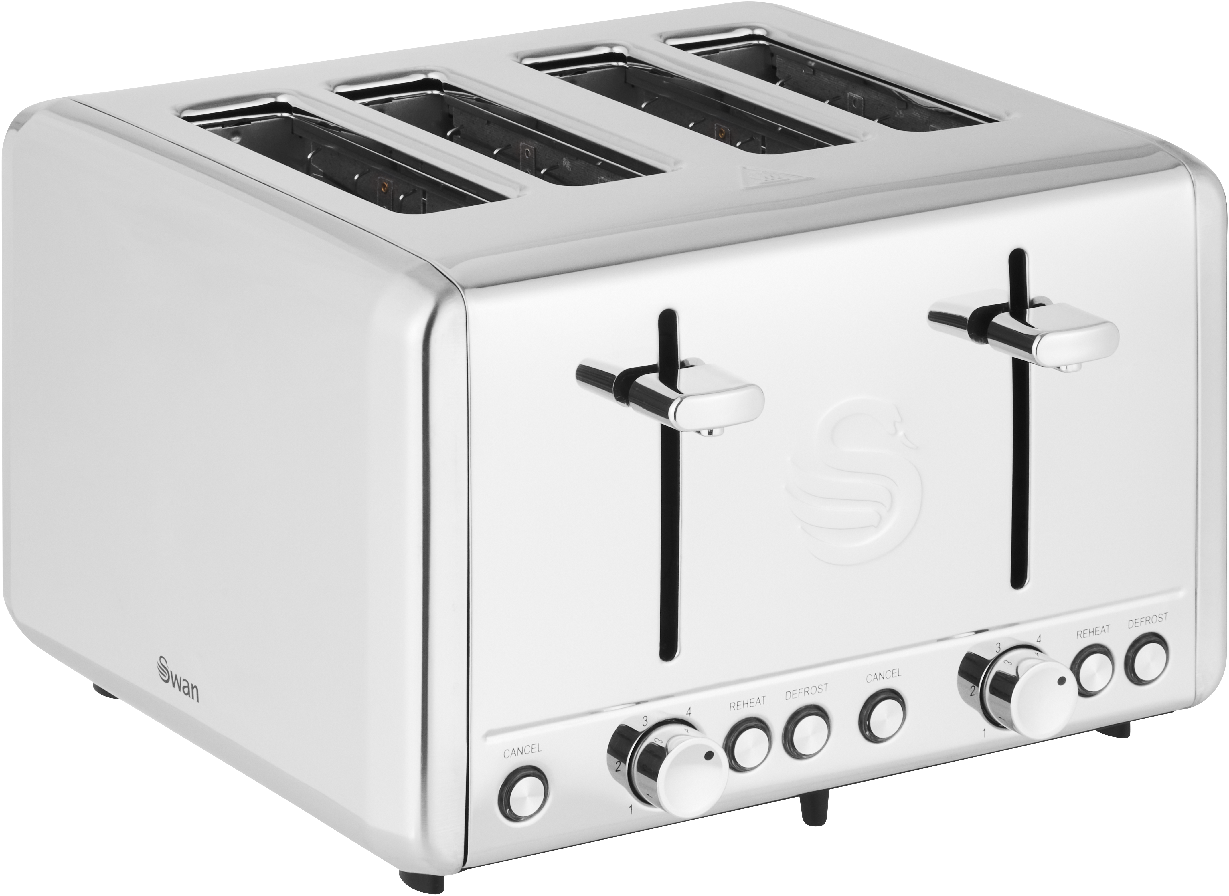 Classic 4 Slice Polished Stainless Steel Toaster