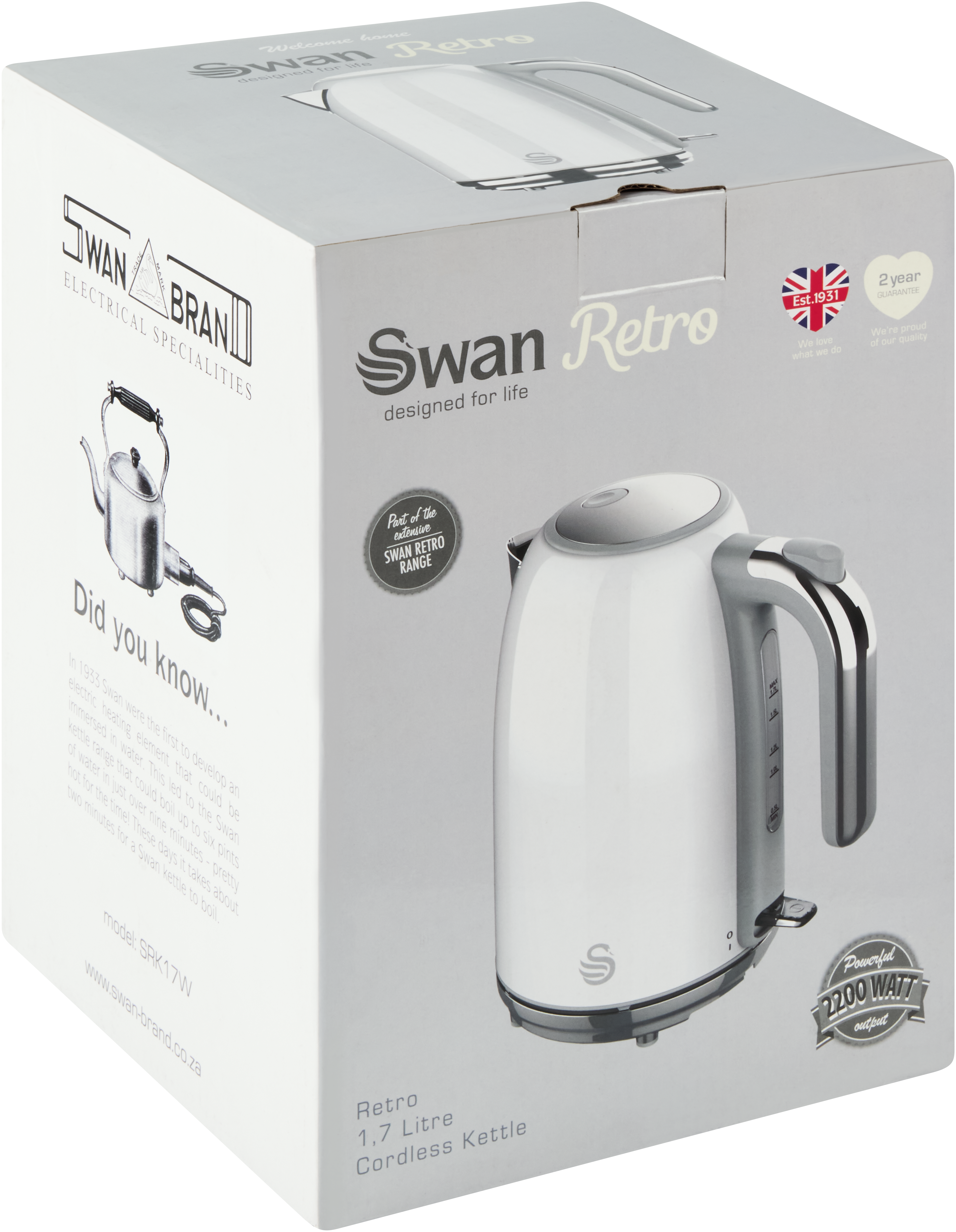 Swan Retro White Kettle