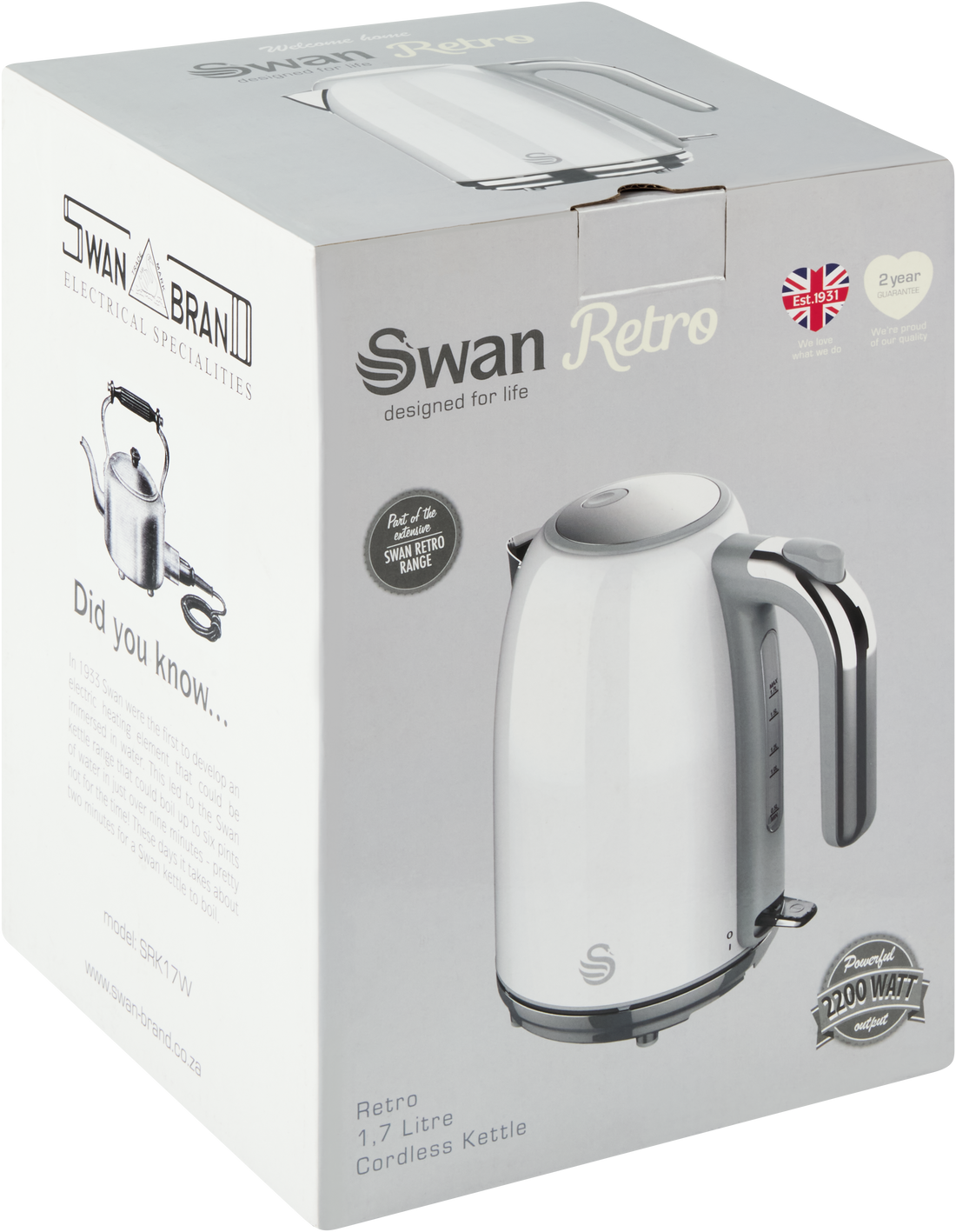 Swan Retro White Kettle