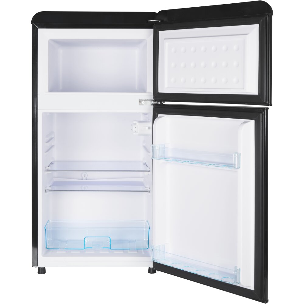 Swan Retro Black Double Door Fridge and Freezer Combo