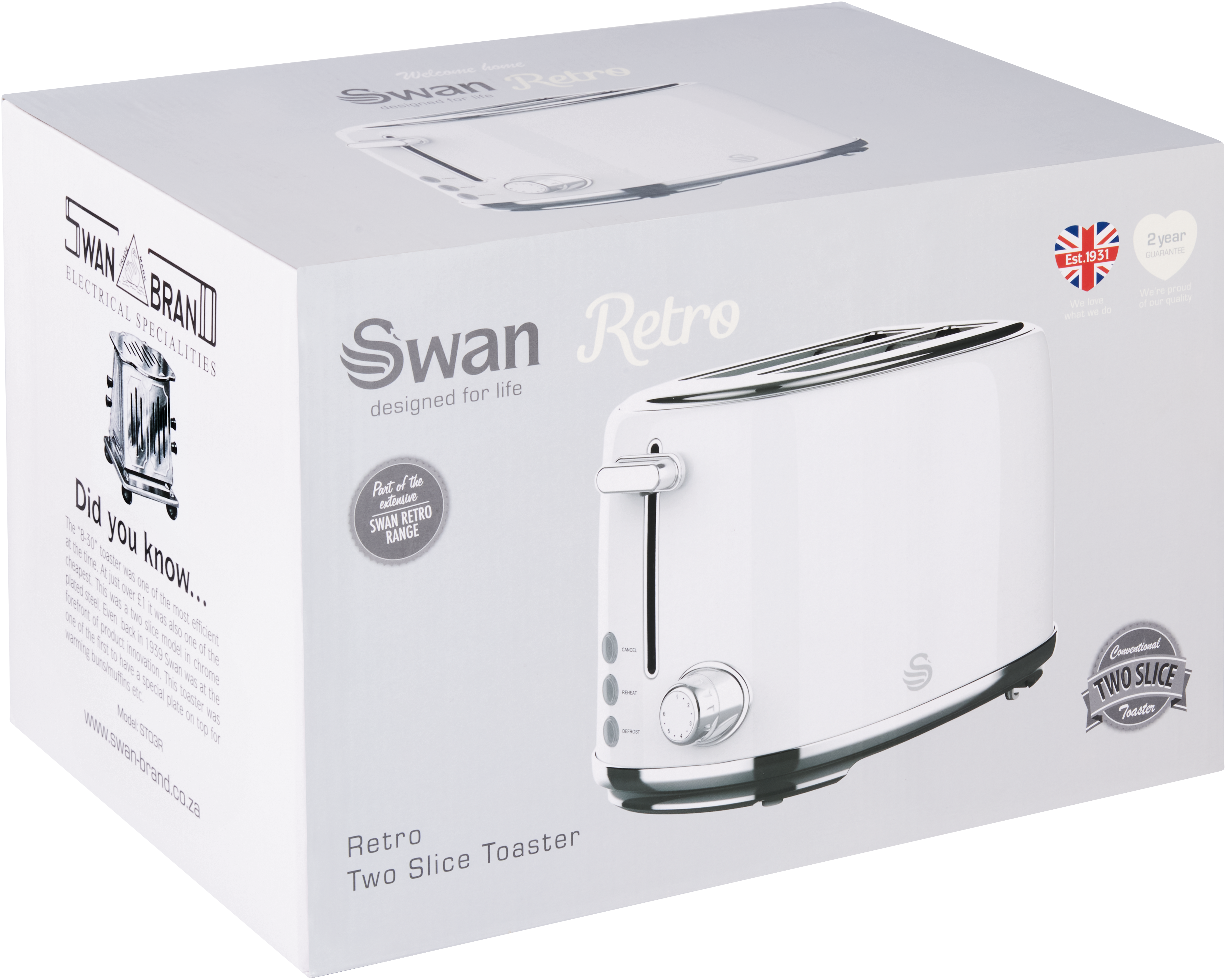 Swan Retro White Toaster