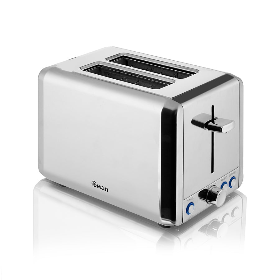 Classic Polished Stainless Steel Cordless Kettle & 2 Slice Toaster