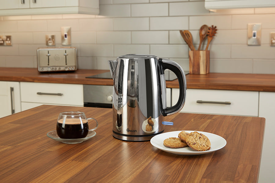 Classic Polished Stainless Steel Cordless Kettle & 2 Slice Toaster