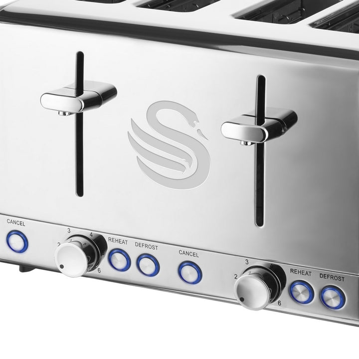 Classic 4 Slice Polished Stainless Steel Toaster