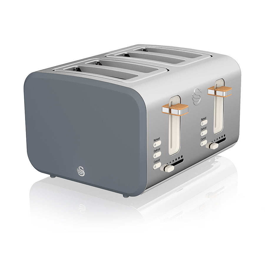 Nordic Slate Grey Cordless Kettle & 4 Slice Toaster