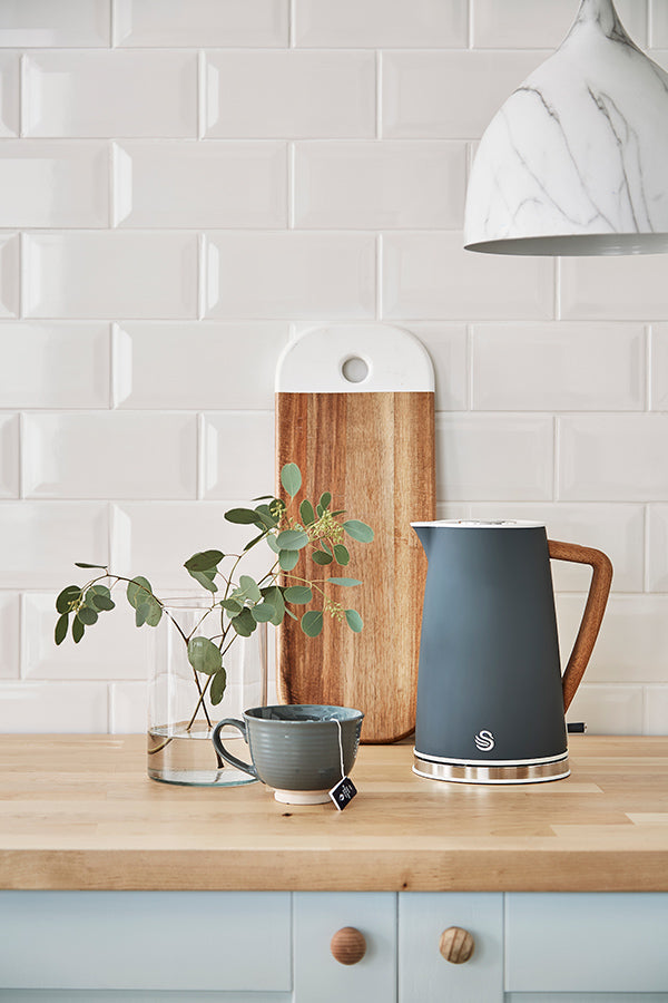 Nordic Slate Grey Cordless Kettle & 2 Slice Toaster