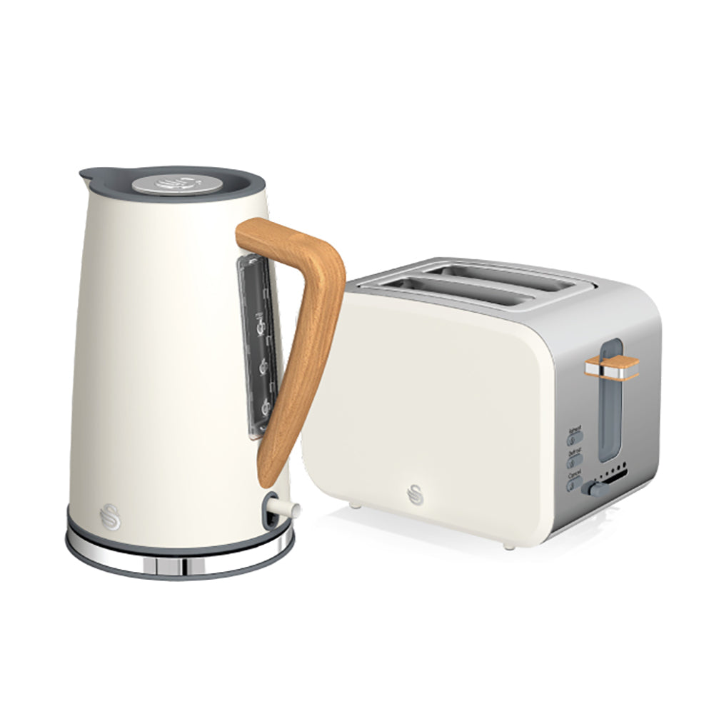 Nordic White Kettle and 2 slice Toaster Pack