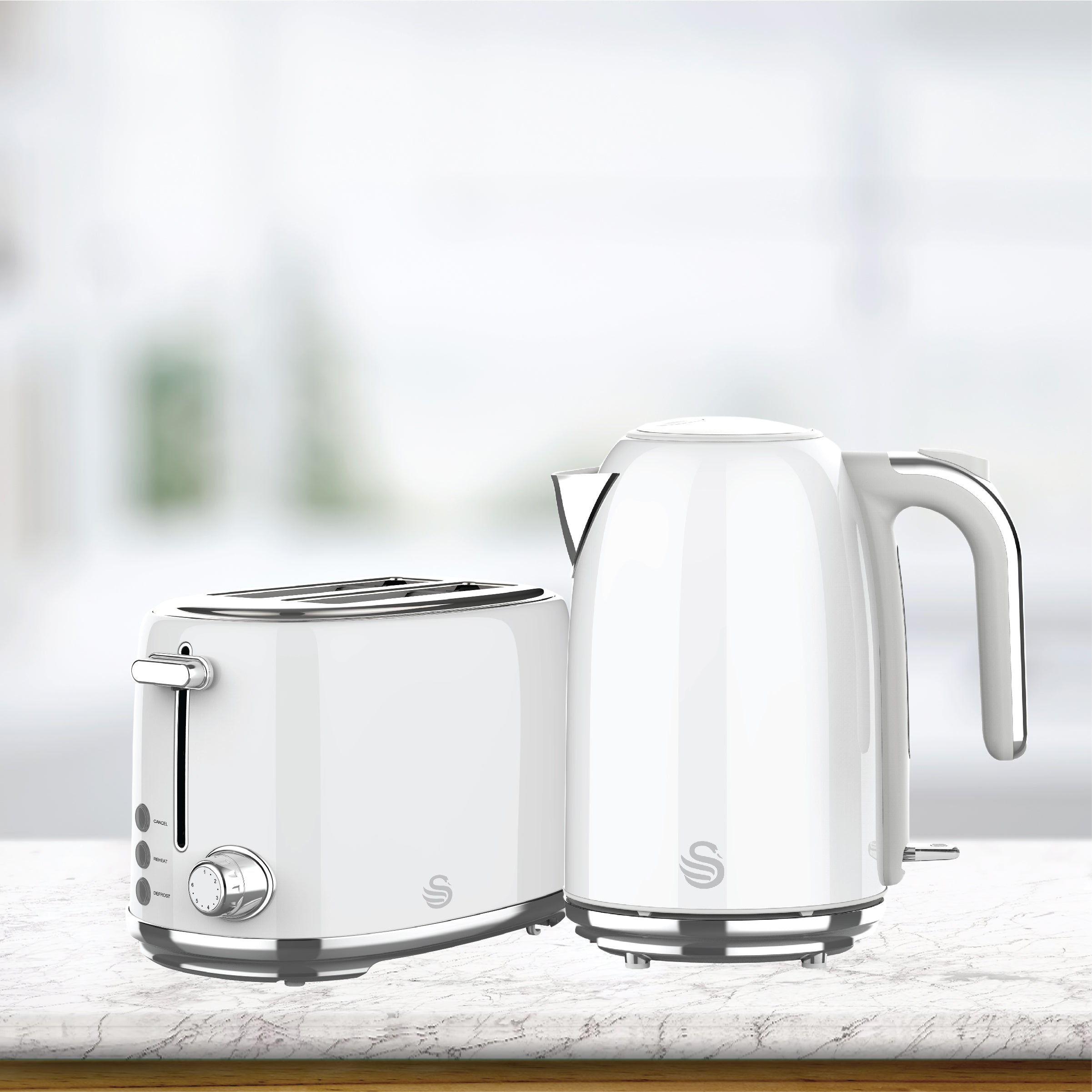 Pearl White kettle and Toaster pack
