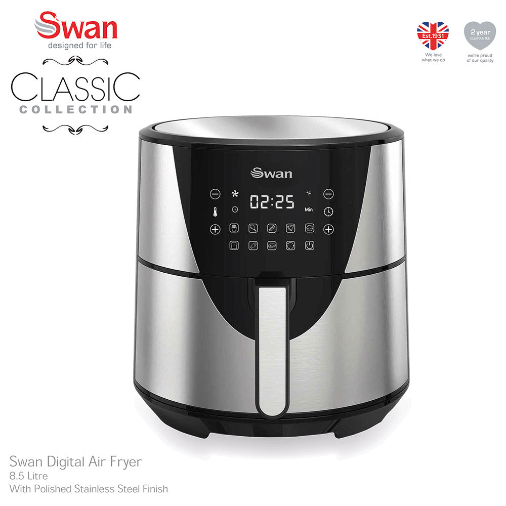 Swan 8,5 Litre Classic Stainless Steel Digital Air Fryer