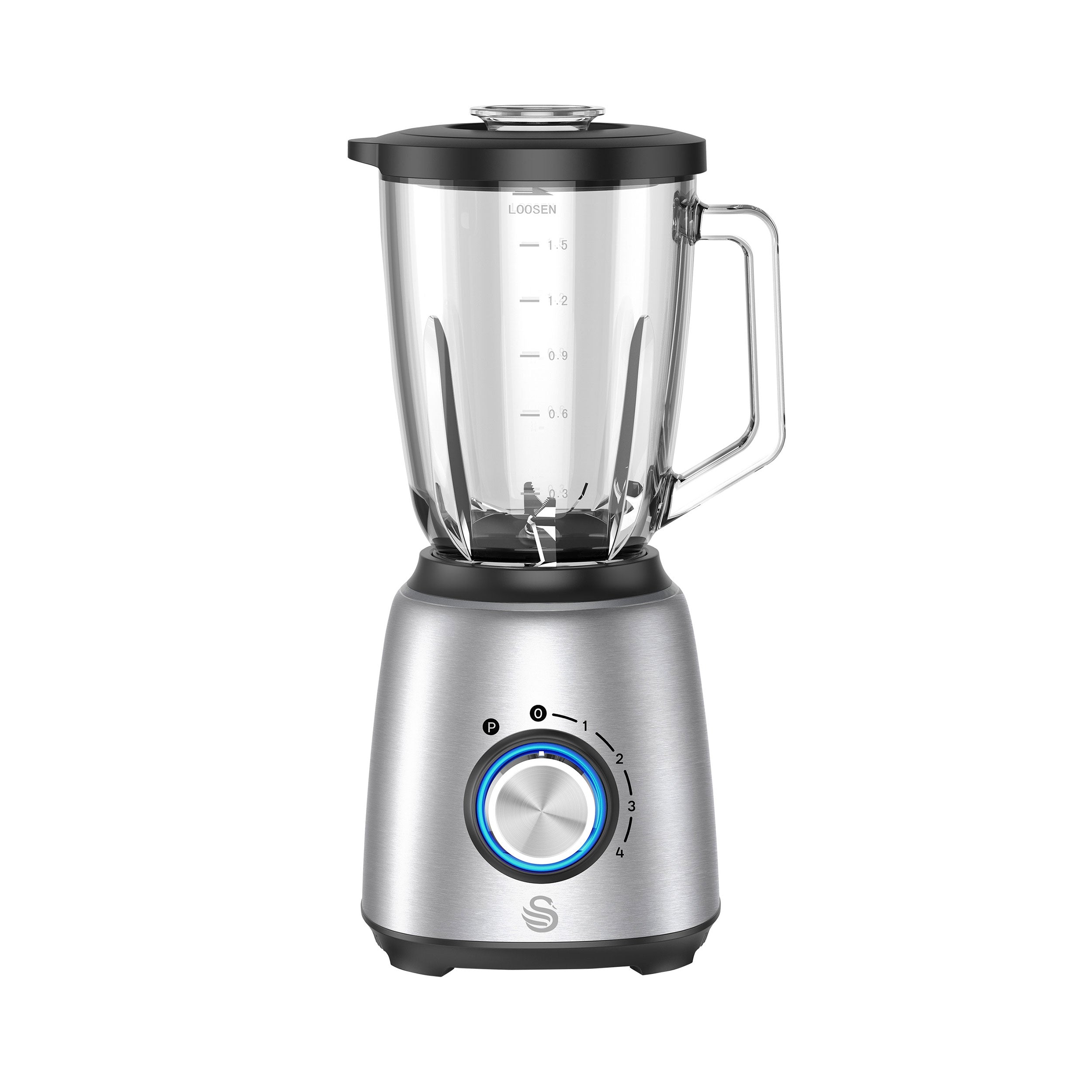Swan 1,5 Litre Glass Jug Stainless Steel Blender