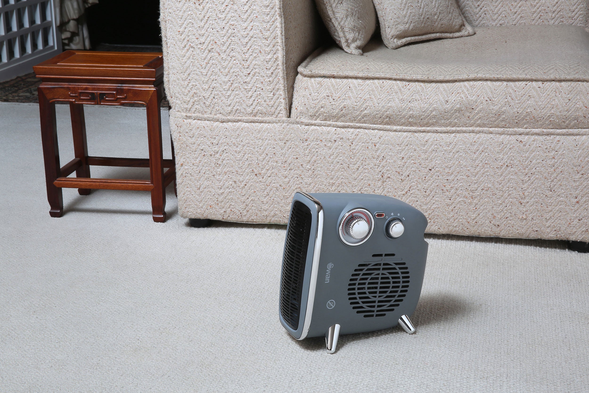 Swan Retro Grey Fan Heater