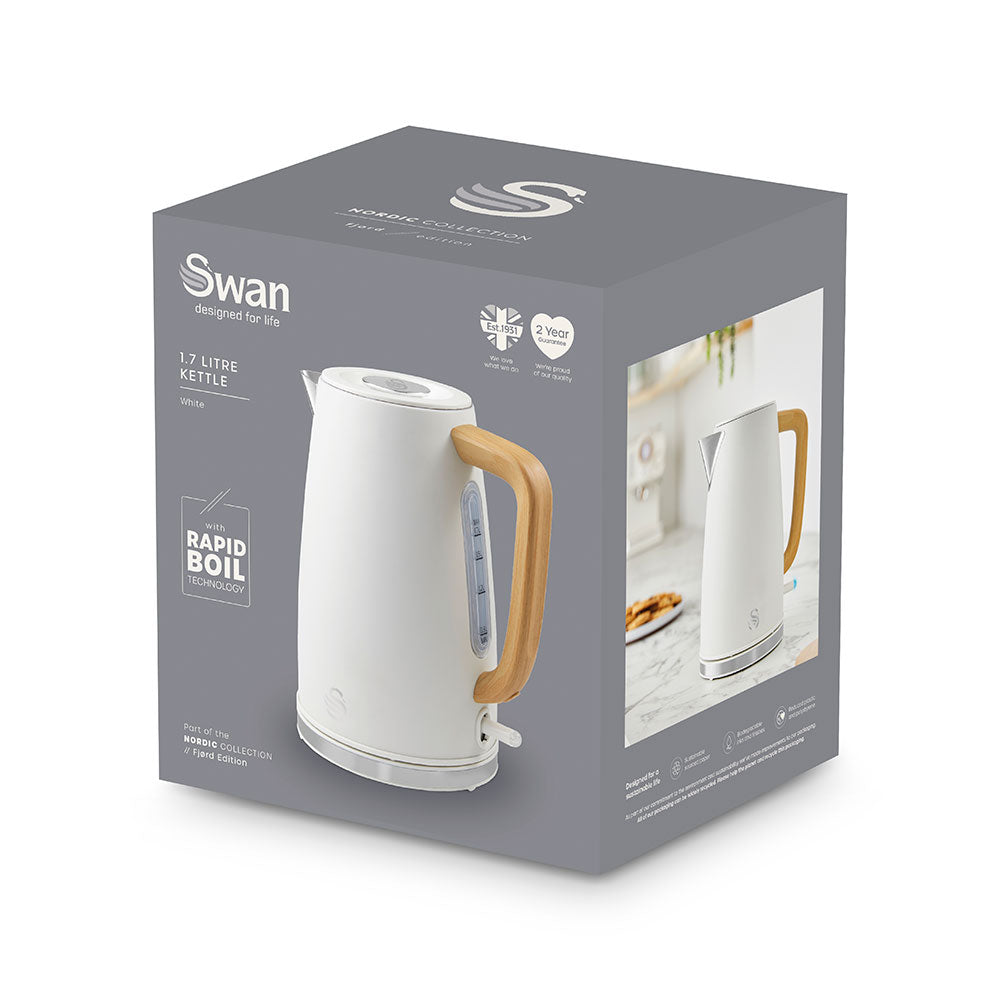 Fjord White Fast Boil 1,7 Litre Cordless Kettle