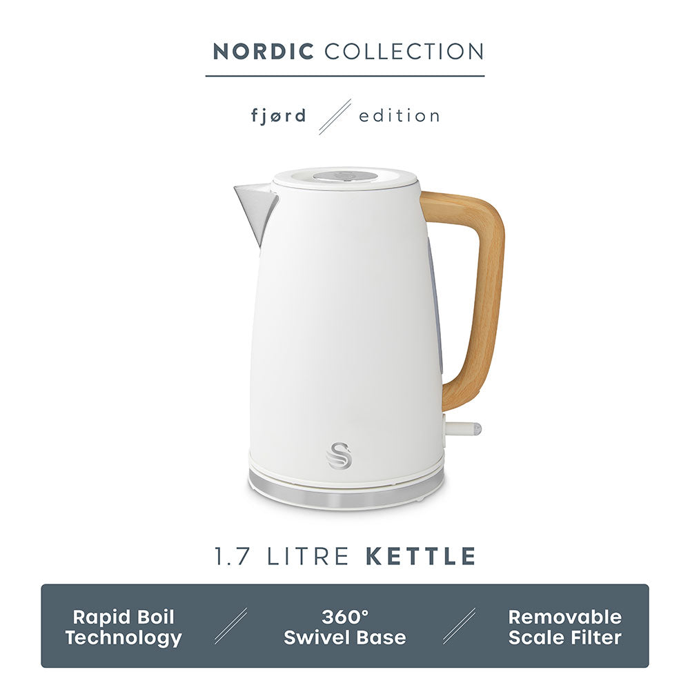 Fjord White Fast Boil 1,7 Litre Cordless Kettle
