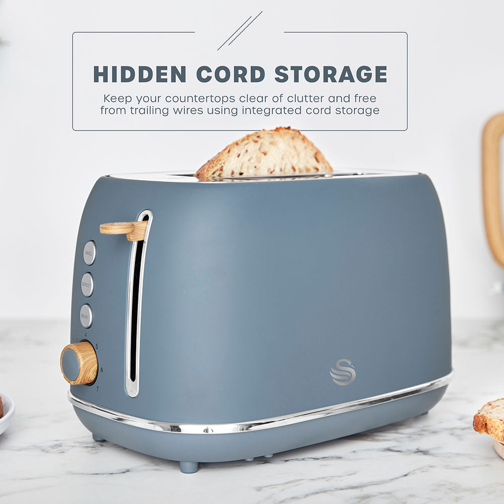 Fjord Grey 2 Slice Toaster