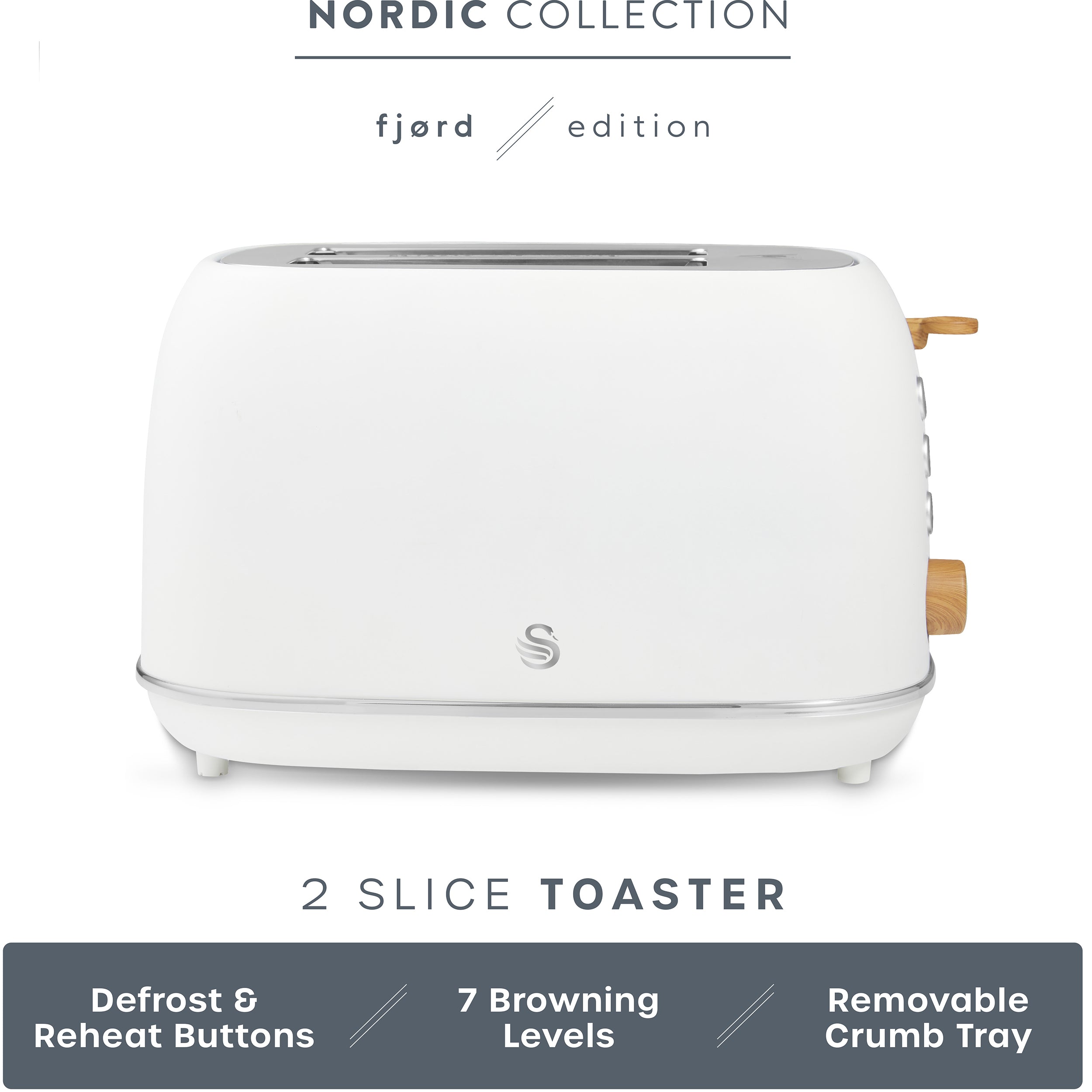 Fjord White 2 Slice Toaster