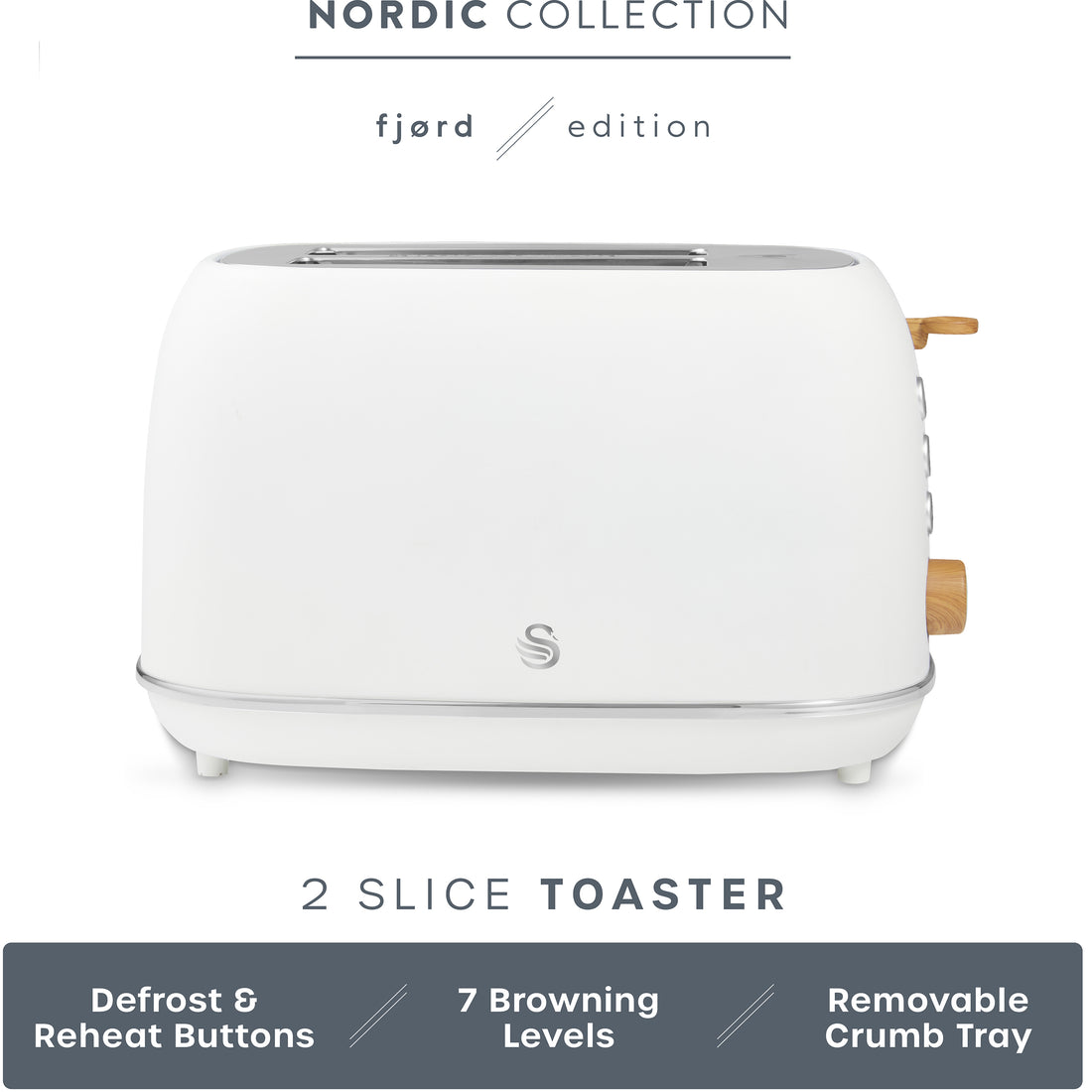 Fjord White 2 Slice Toaster