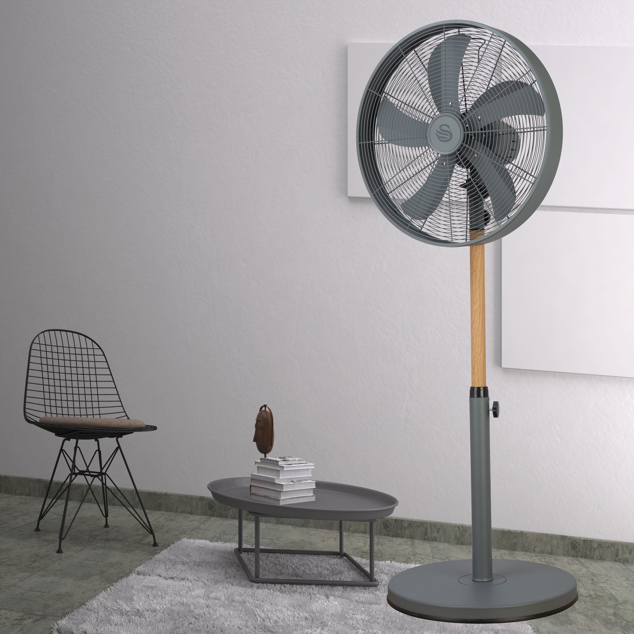 Swan Nordic Slate Grey 40cm Pedestal Fan