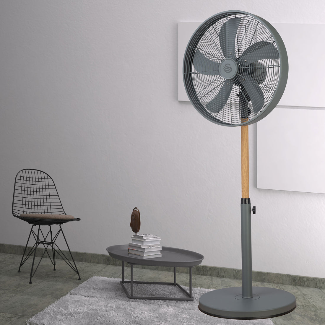 Swan Nordic Slate Grey 40cm Pedestal Fan