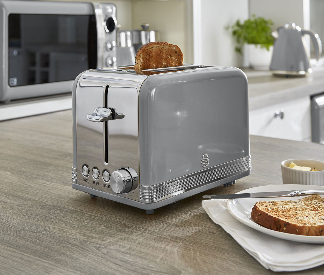 Retro Grey 2 Slice Toaster