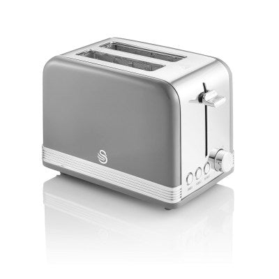 Swan 2 Slice Grey Retro Toaster