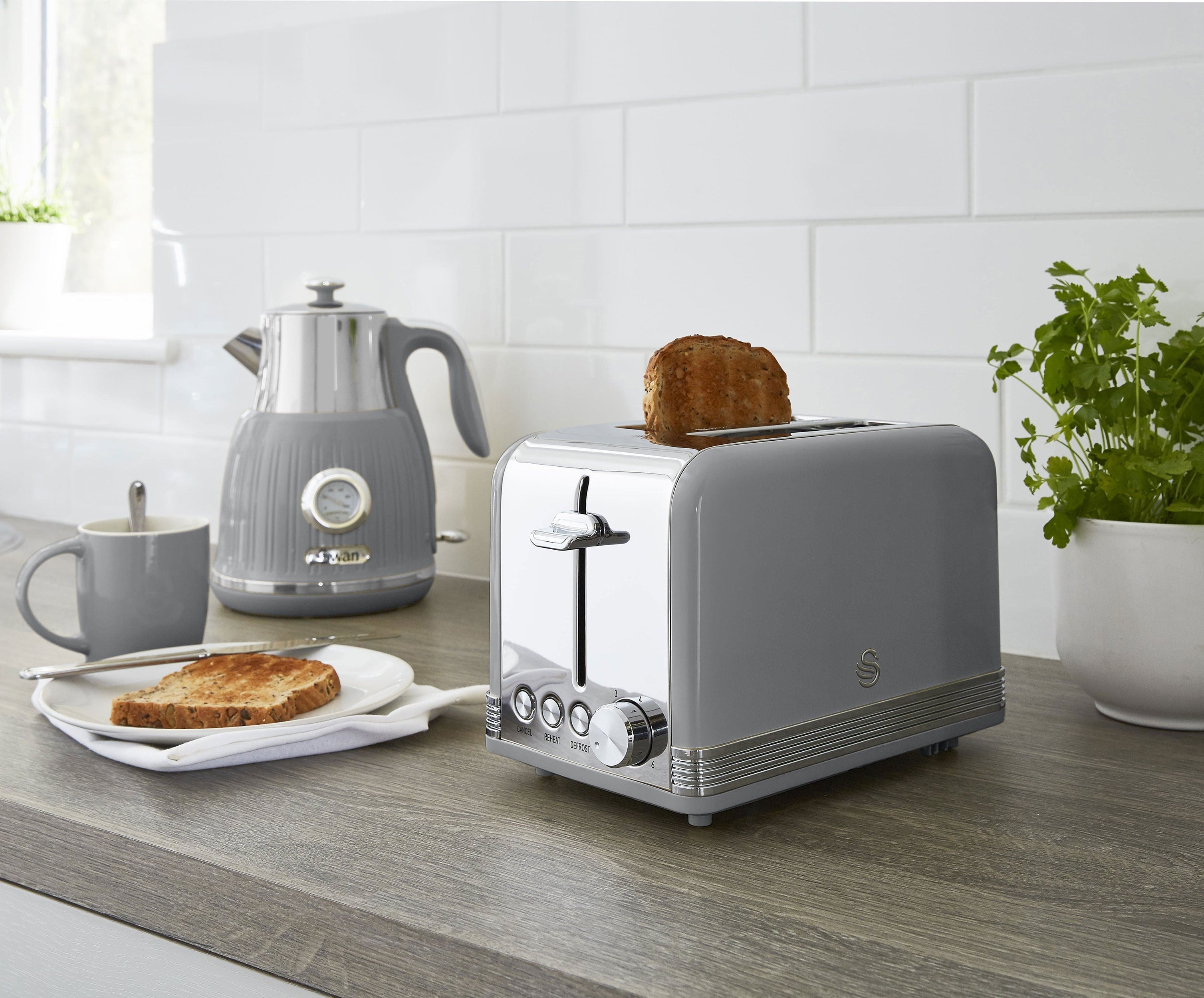 Retro Grey 2 Slice Toaster