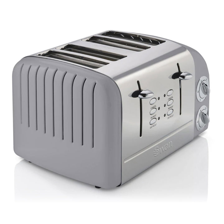 4 Slice Retro Grey Toaster