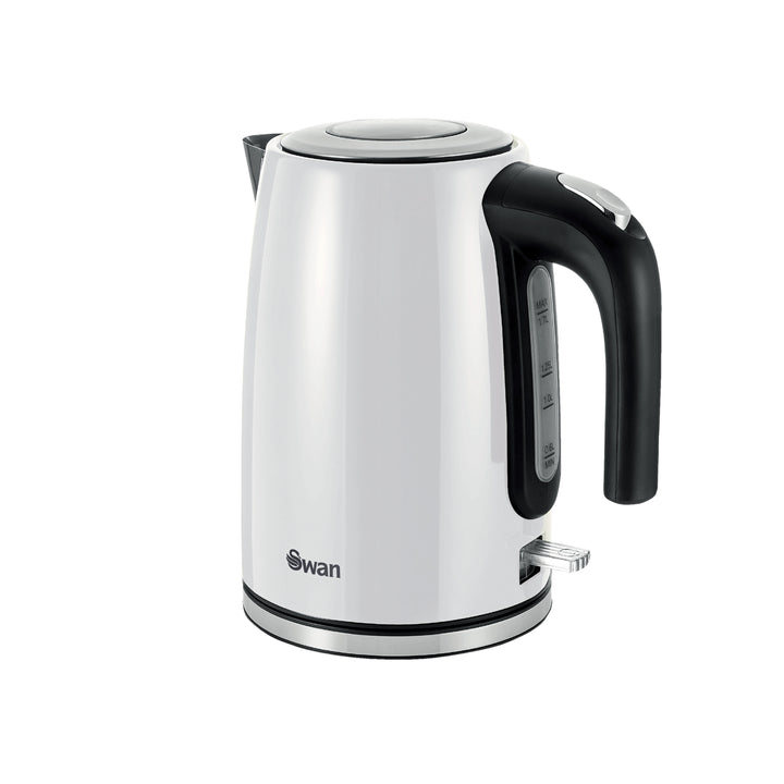 Swan Townhouse Stainless Steel Pearl White 1,7 Litre Jug Kettle