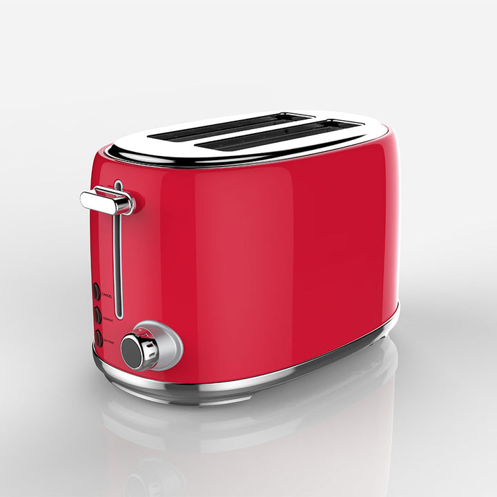 2 Slice Stainless Steel Red Toaster