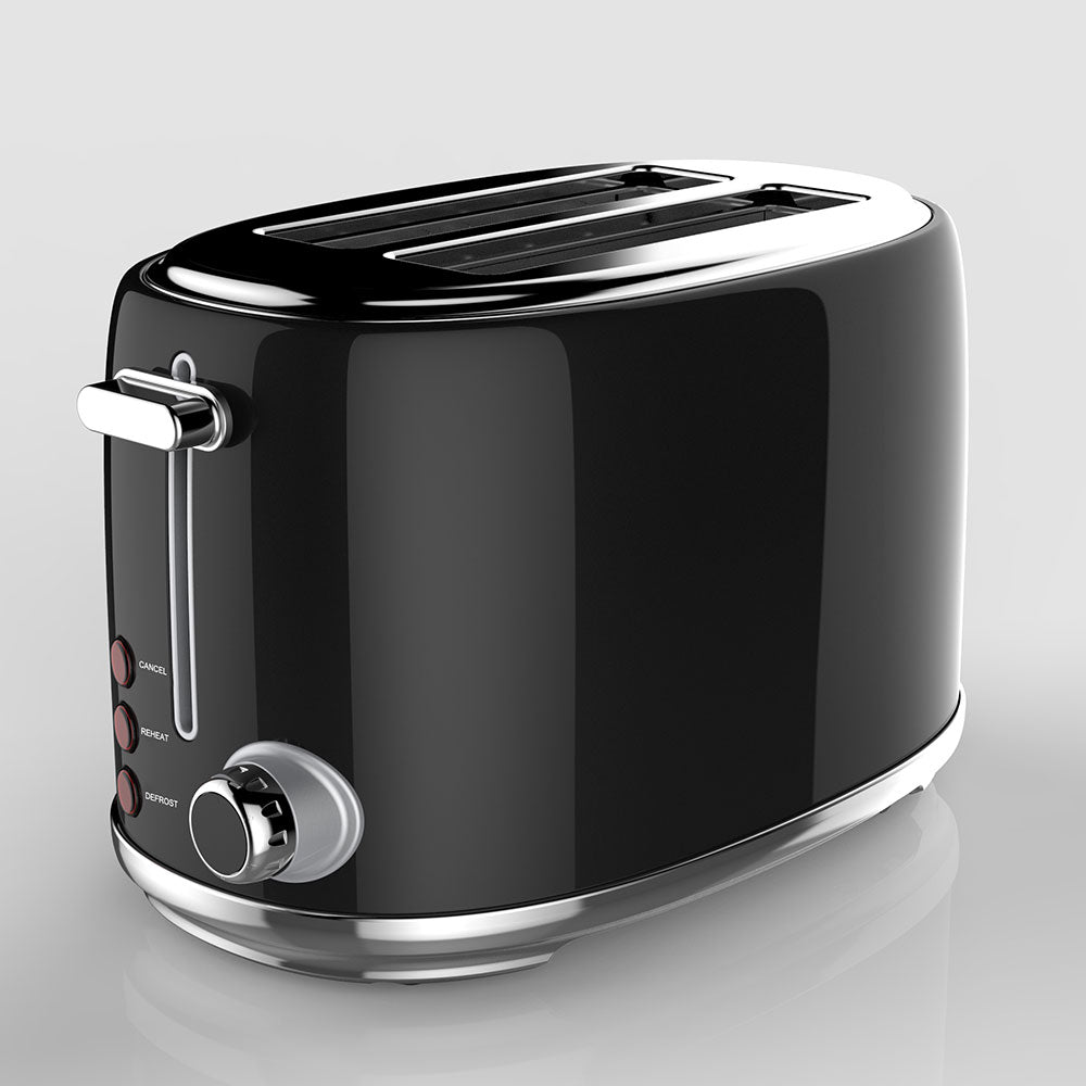 2 Slice Stainless Steel Black Toaster