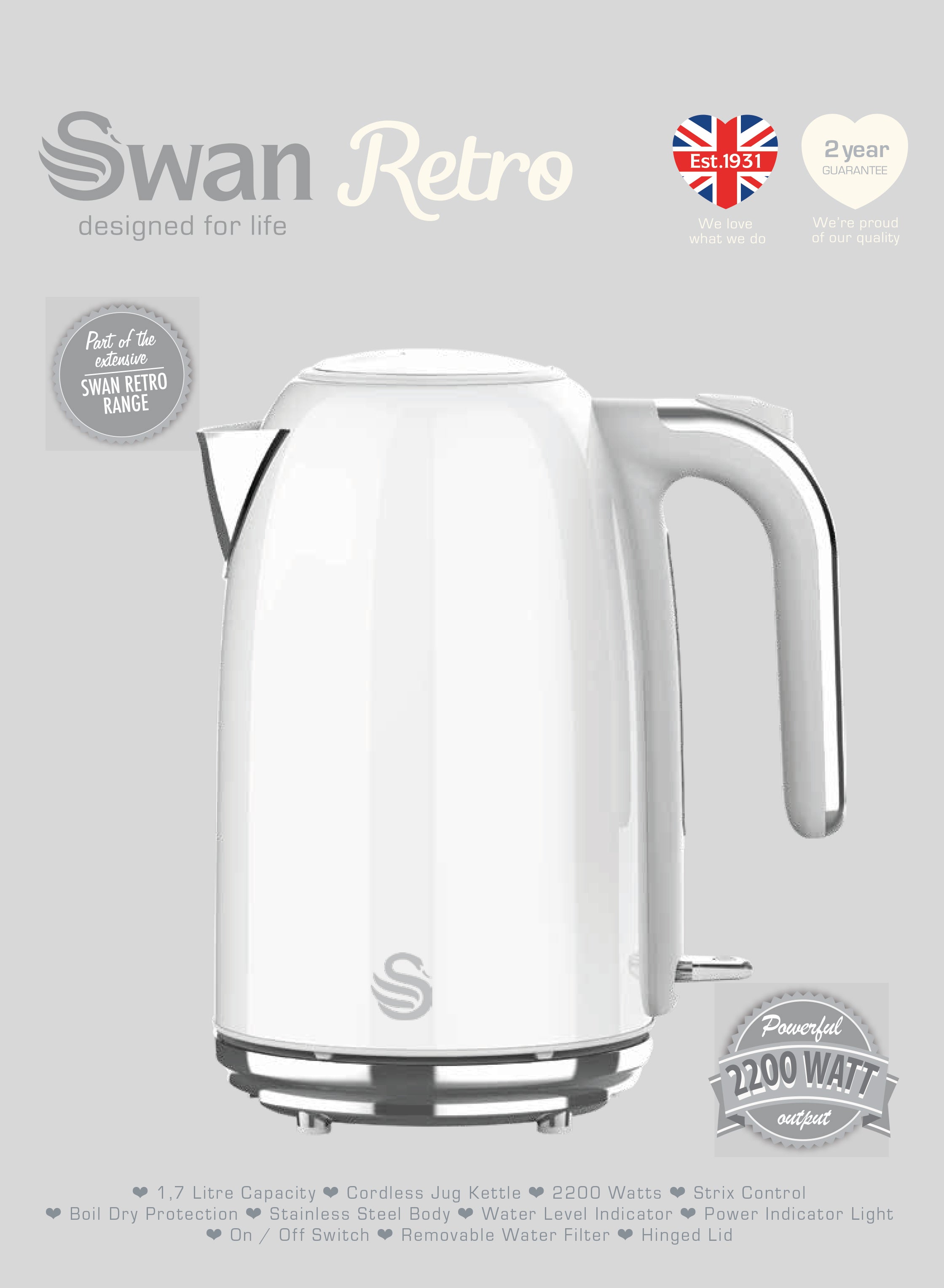 Pearl White kettle and Toaster pack