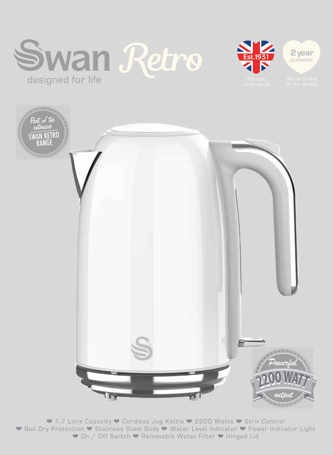 Pearl White kettle and Toaster pack