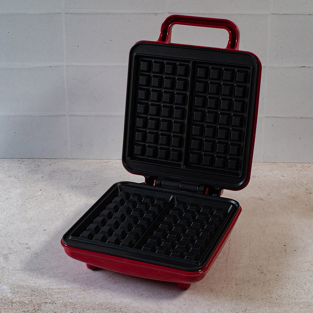 Retro Belgian Waffle Maker - Red